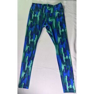 Penn Womens Small Blue Green Abstract Watercolor Performance Yoga Leggings Small